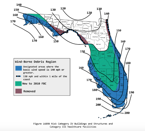 Florida Wind Zone Map 2021 Large World Map